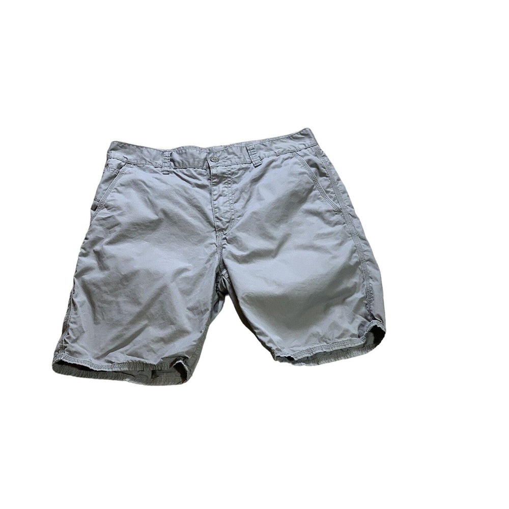 John Varvatos Shorts 34 Grey Mens Flat Front Casual Outdoors Cotton Chino